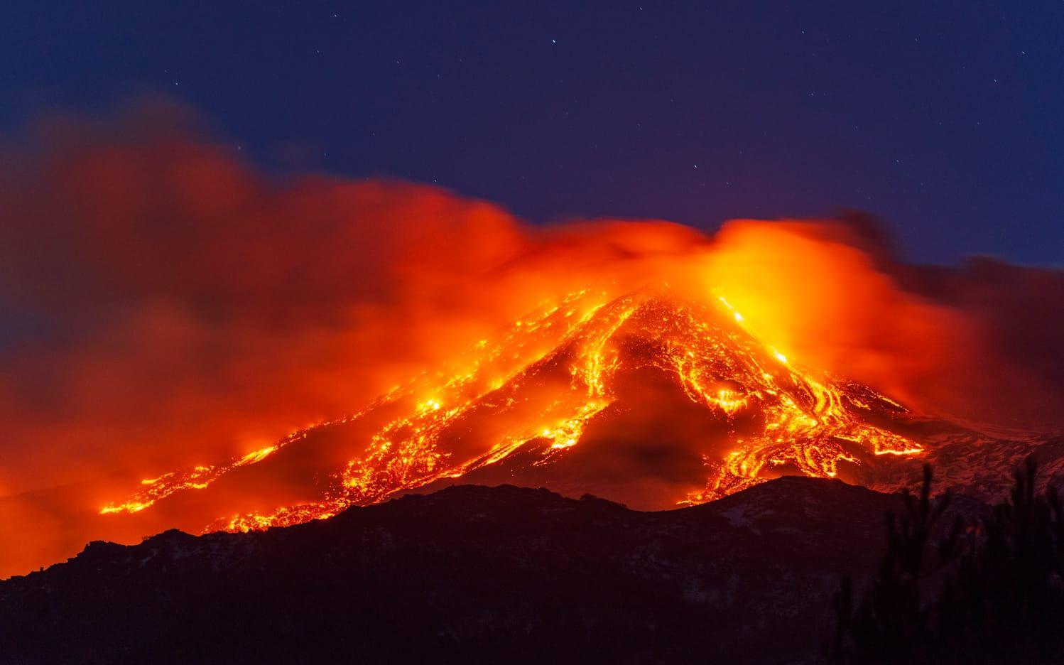 Vulkanen Etna är en av Europas mest aktiva vulkaner. 