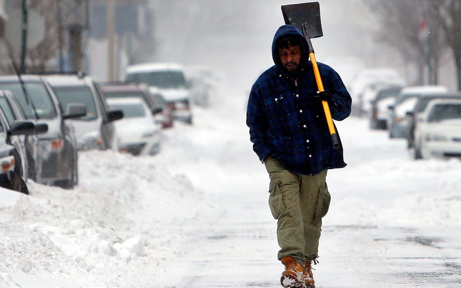 Så här har det sett ut tidigare år när New York drabbats av kraftiga snöoväder. Foto: TT