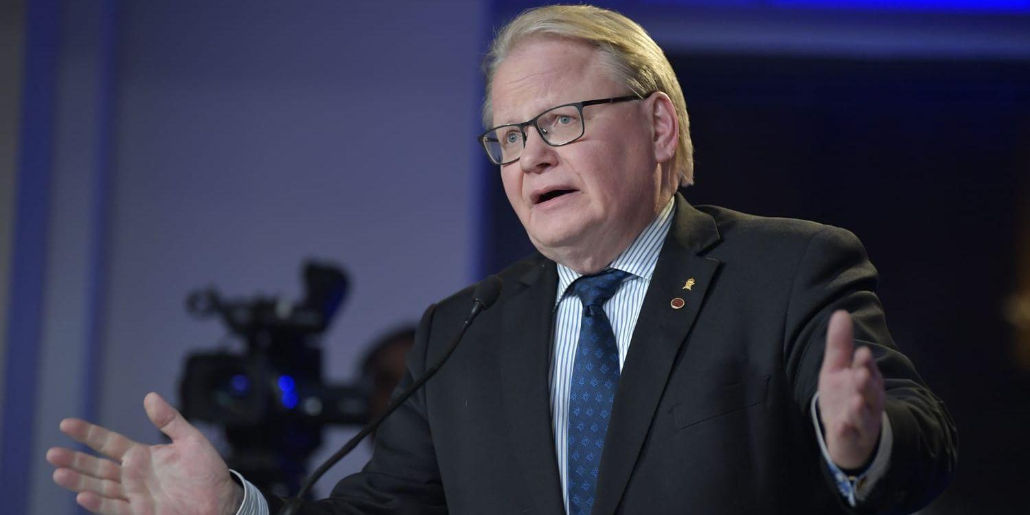 Försvarsminister Peter Hultqvist (S). Arkivbild.