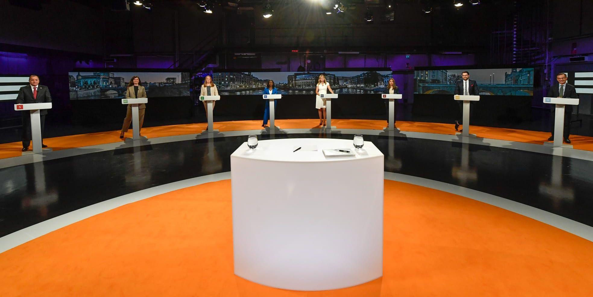 Söndagens partiledardebatt i SVT:s Agenda. 