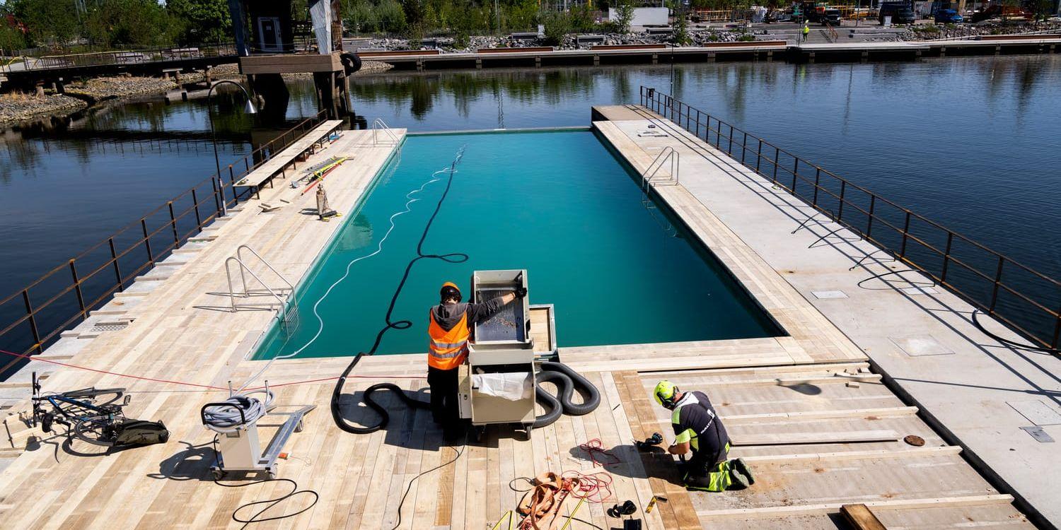 Jubileumsparken och nya allmänna badet i Frihamnen invigdes förra sommaren. 