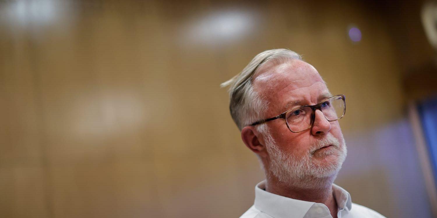 Liberalernas partiledare Johan Pehrson (L) under sitt besök i Göteborg. 