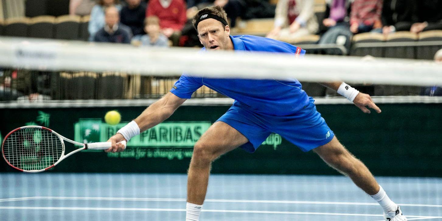 Robert Lindstedt (på bilden) och Markus Eriksson förlorade i Davis cup-kvalet. Arkivbild.