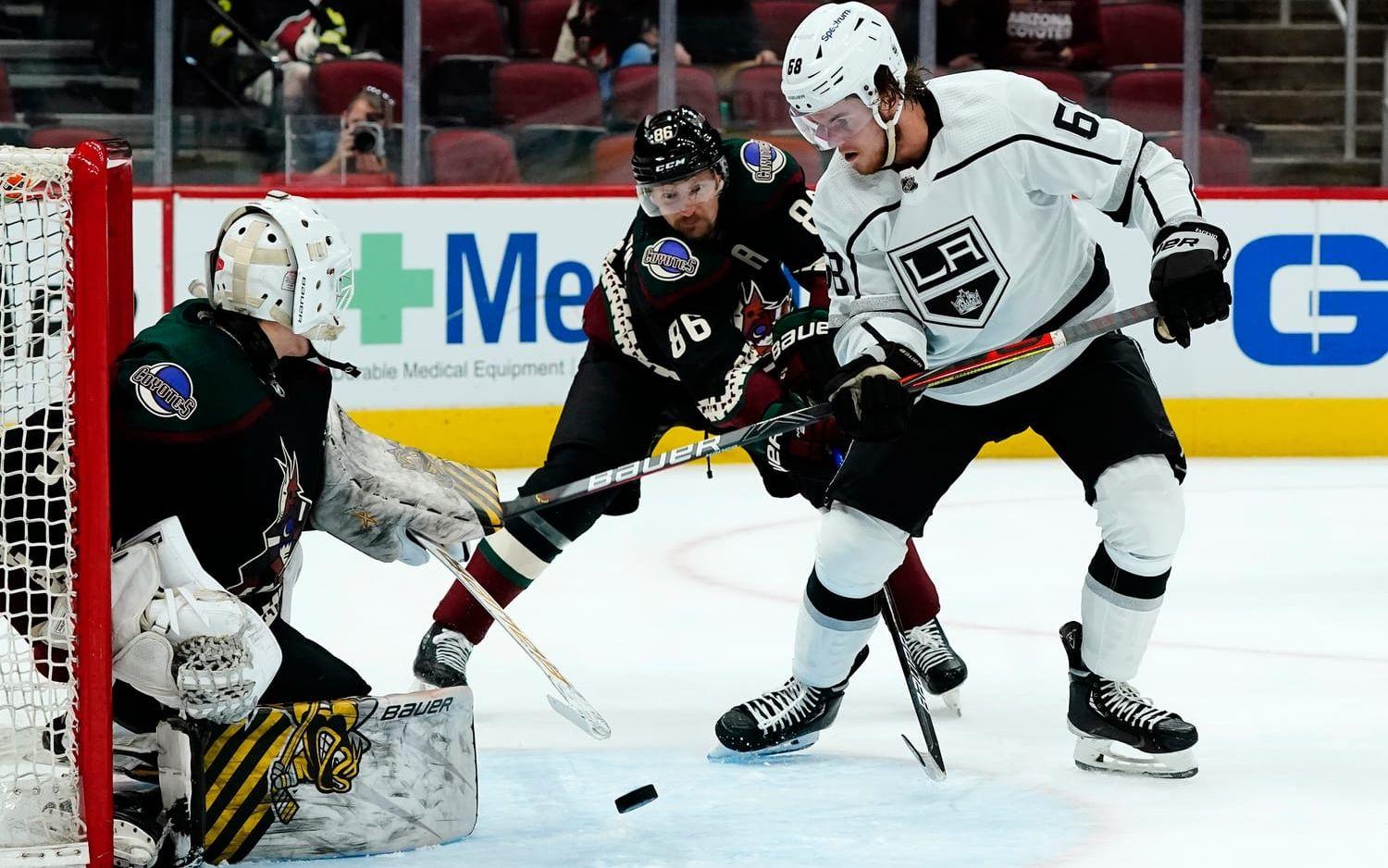 Samuel Fagemo under en försäsongsmatch med LA Kings i september.