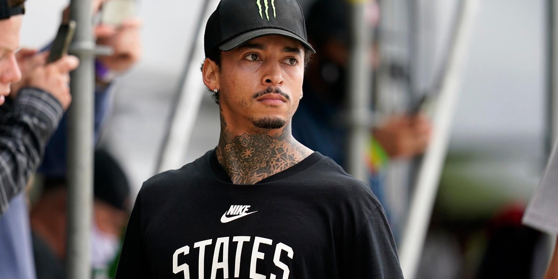 Nyjah Houston från USA misslyckades i skateboardtävlingen.