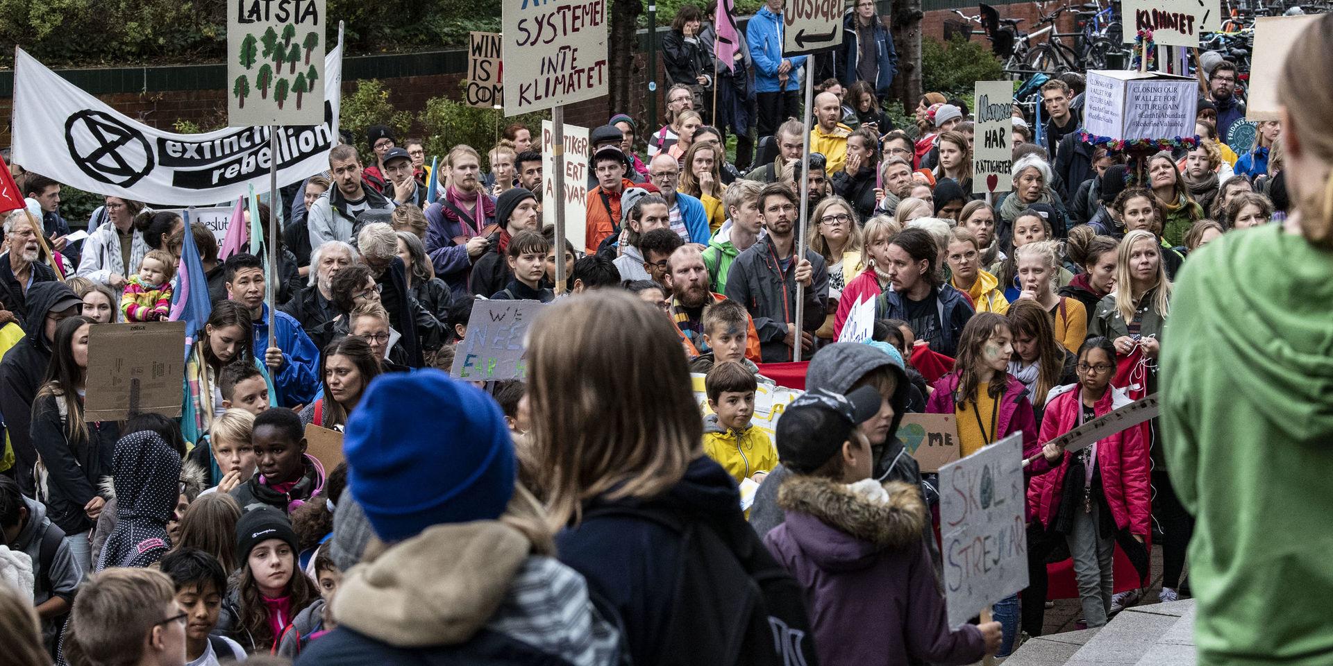 Klimatdemonstration utanför Stadshuset i Malmö i fredags.