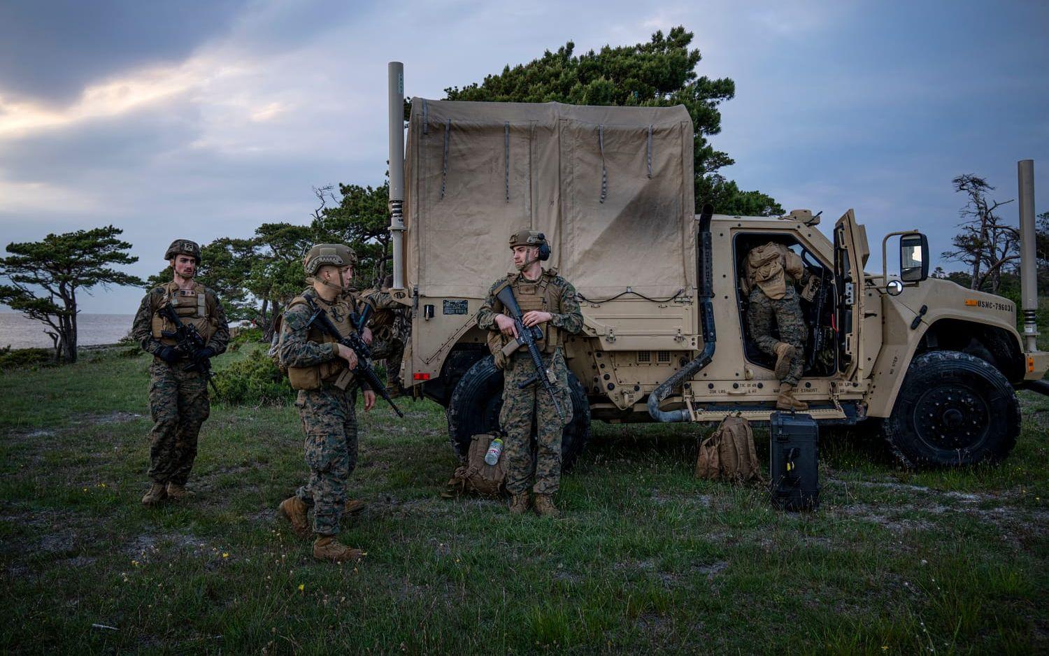 De amerikanska soldaterna från US Navy har landstigit på Tofta på Gotland där de deltar i den internationella Nato-övningen Baltops 2022. 