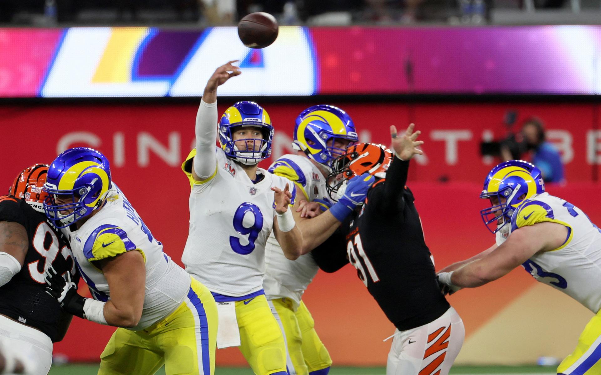 Finalmatchen Superbowl spelade i SoFi Stadium, Inglewood, i USA:s Kalifornien.