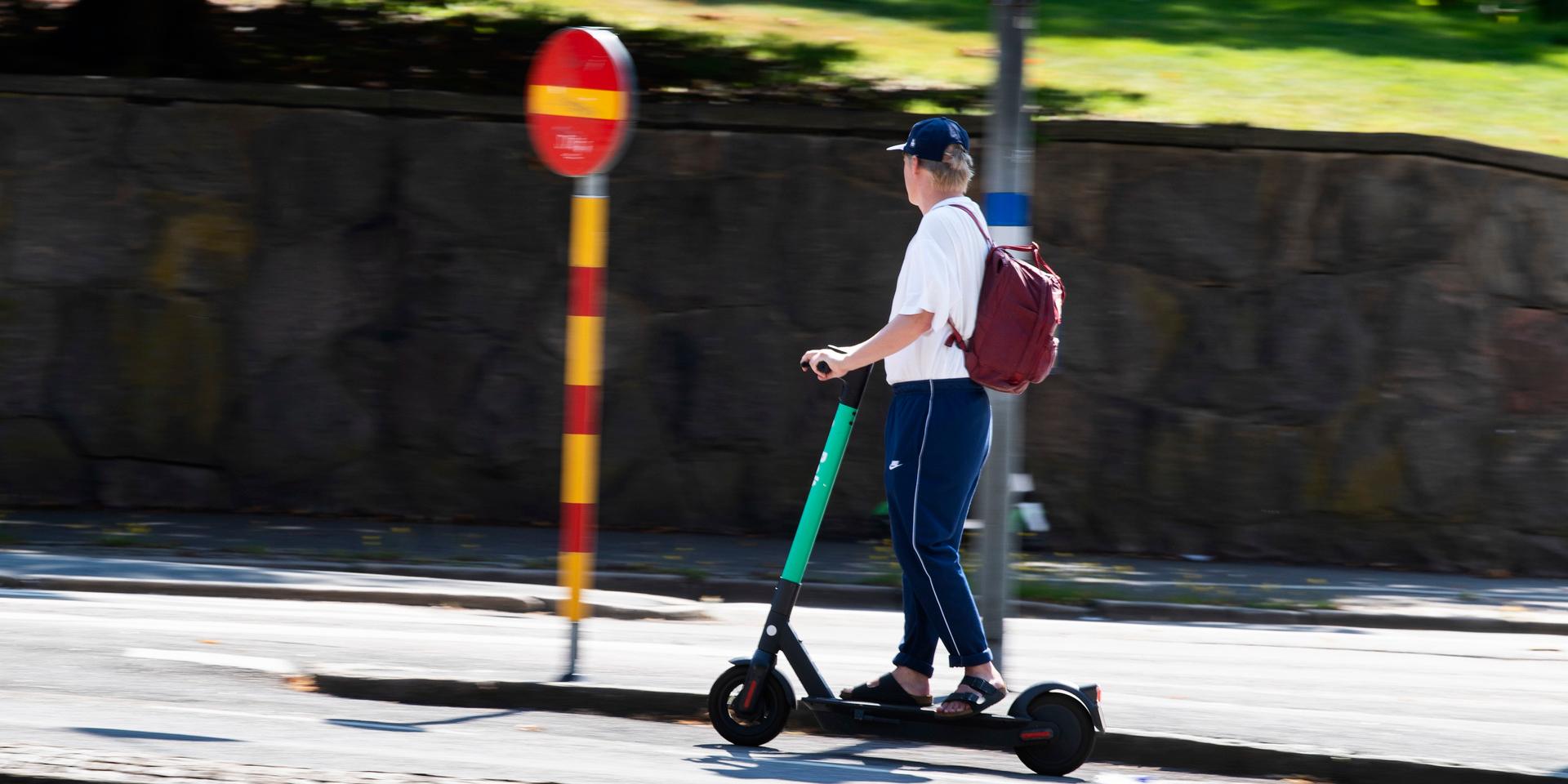 Elsparkcykel vid Olskroken i Göteborg.