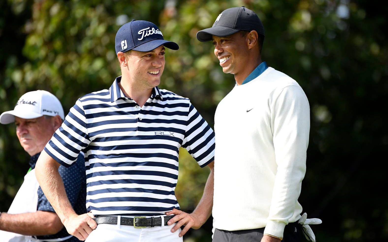 Justin Thomas oroar sig även för Tiger Woods barn.