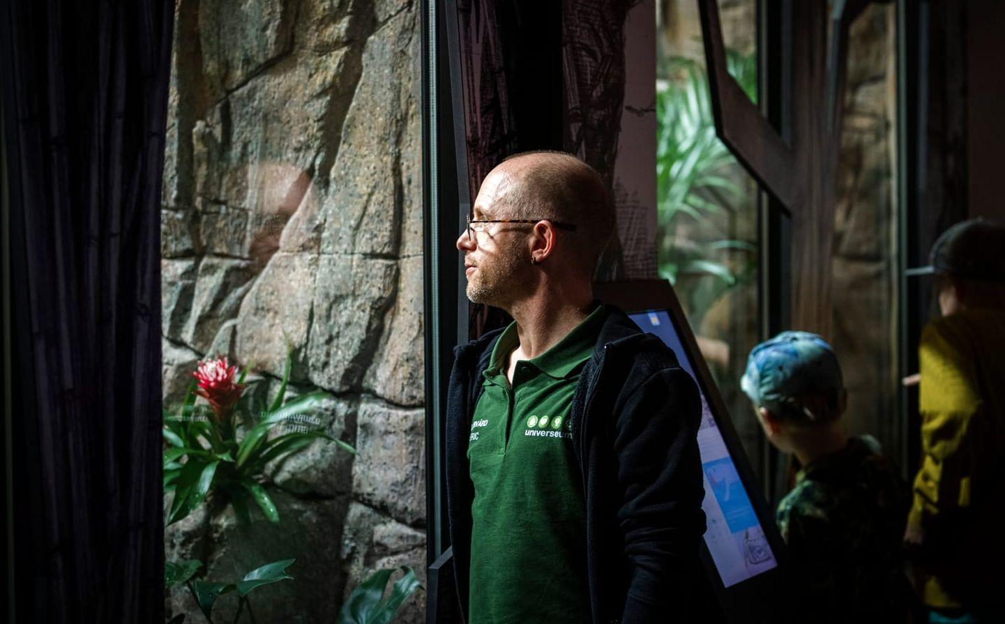 Eric Sundman är djurvårdare på Universeum, och är en av dem med speciellt ansvar för reptilerna. 