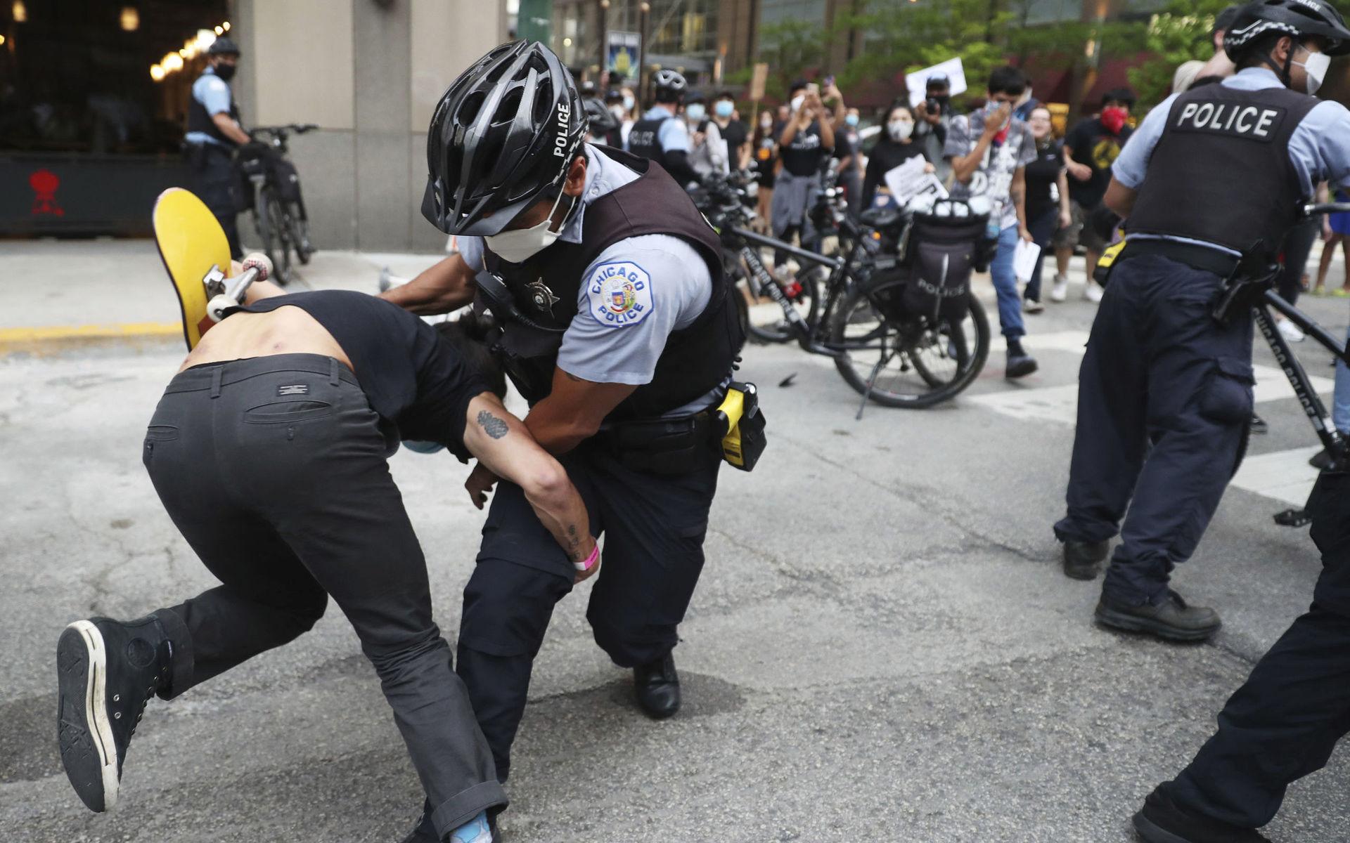 Protesterna har bland annat spridit sig till Chicago.