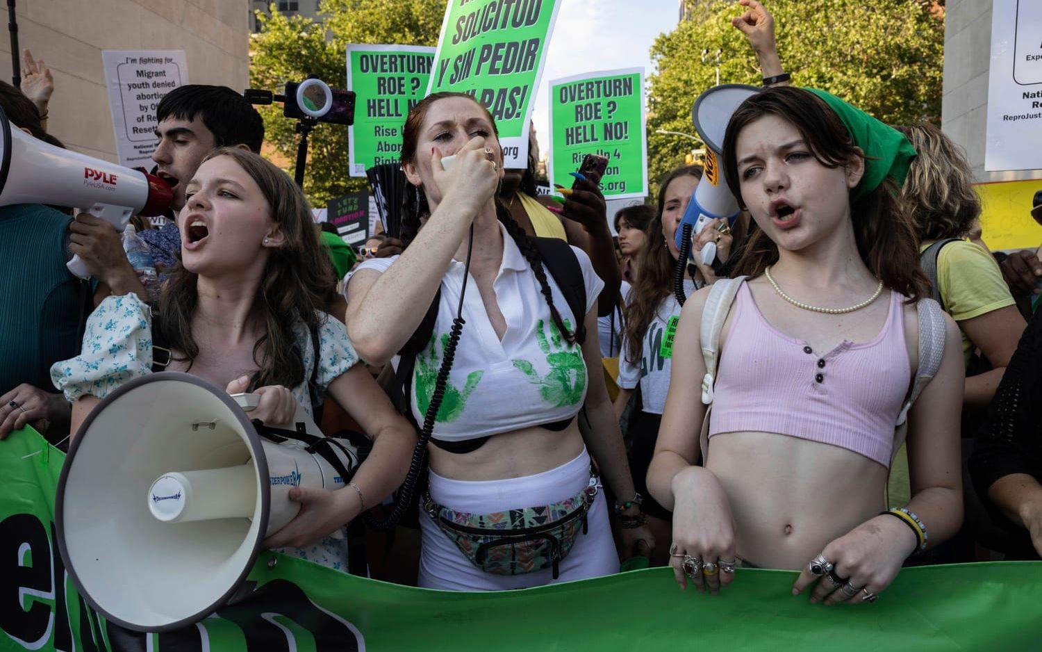 Även i New York har helgen präglats av protester.