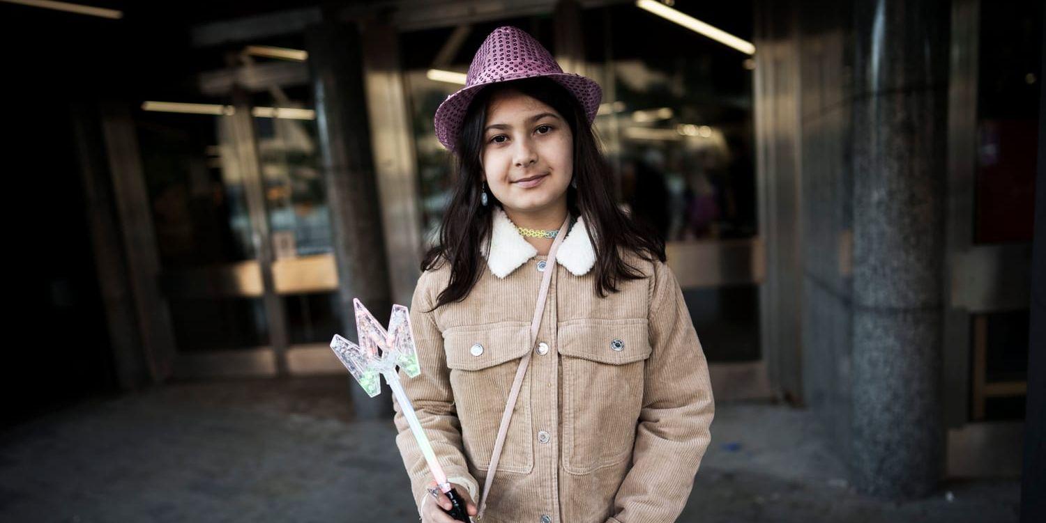 Leila Ahmadova, 9, var på Melodifestivalen för första gången. Popcornen och mellanakten Cornelia Jakobs var favoriterna.