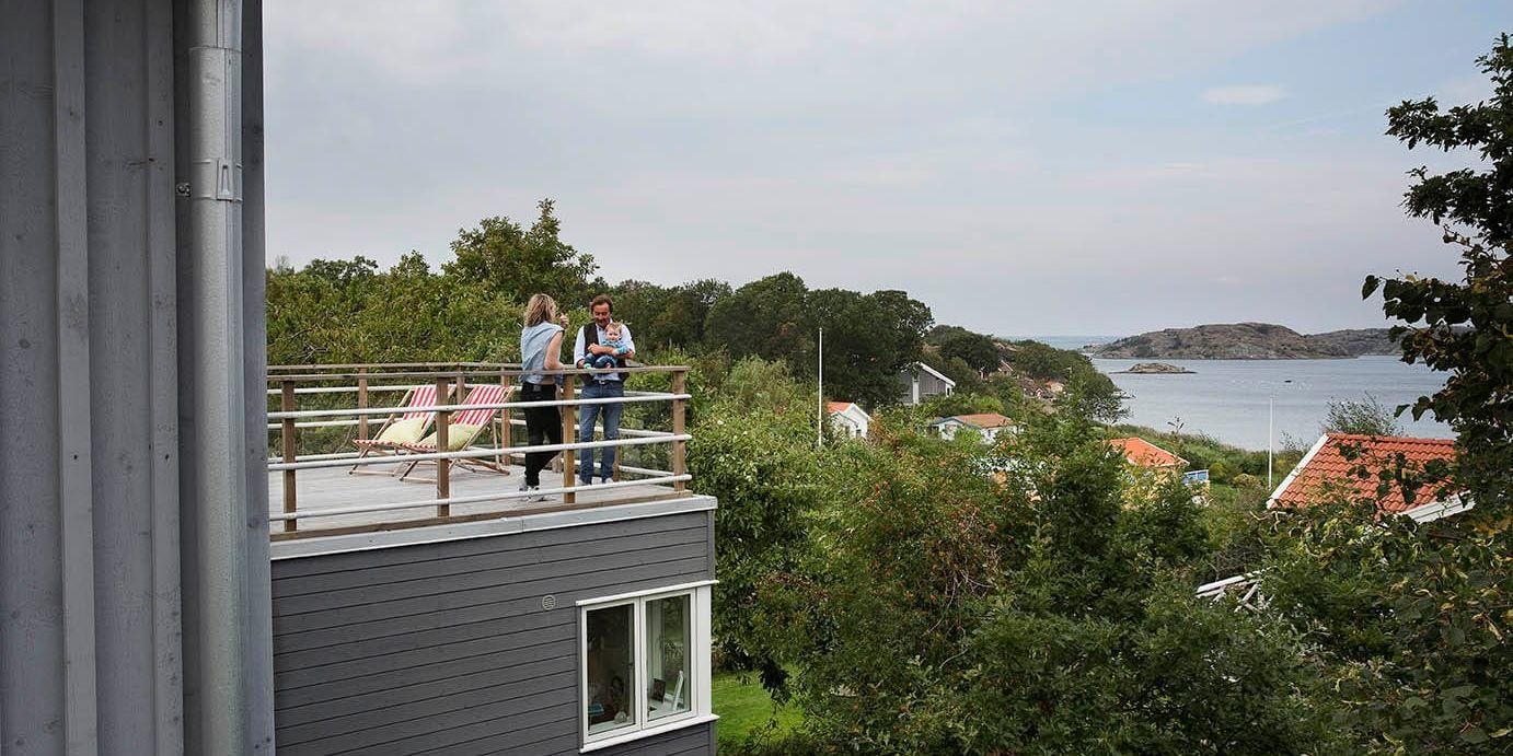 Familjen ville inte missa utsikten över Asperösund.