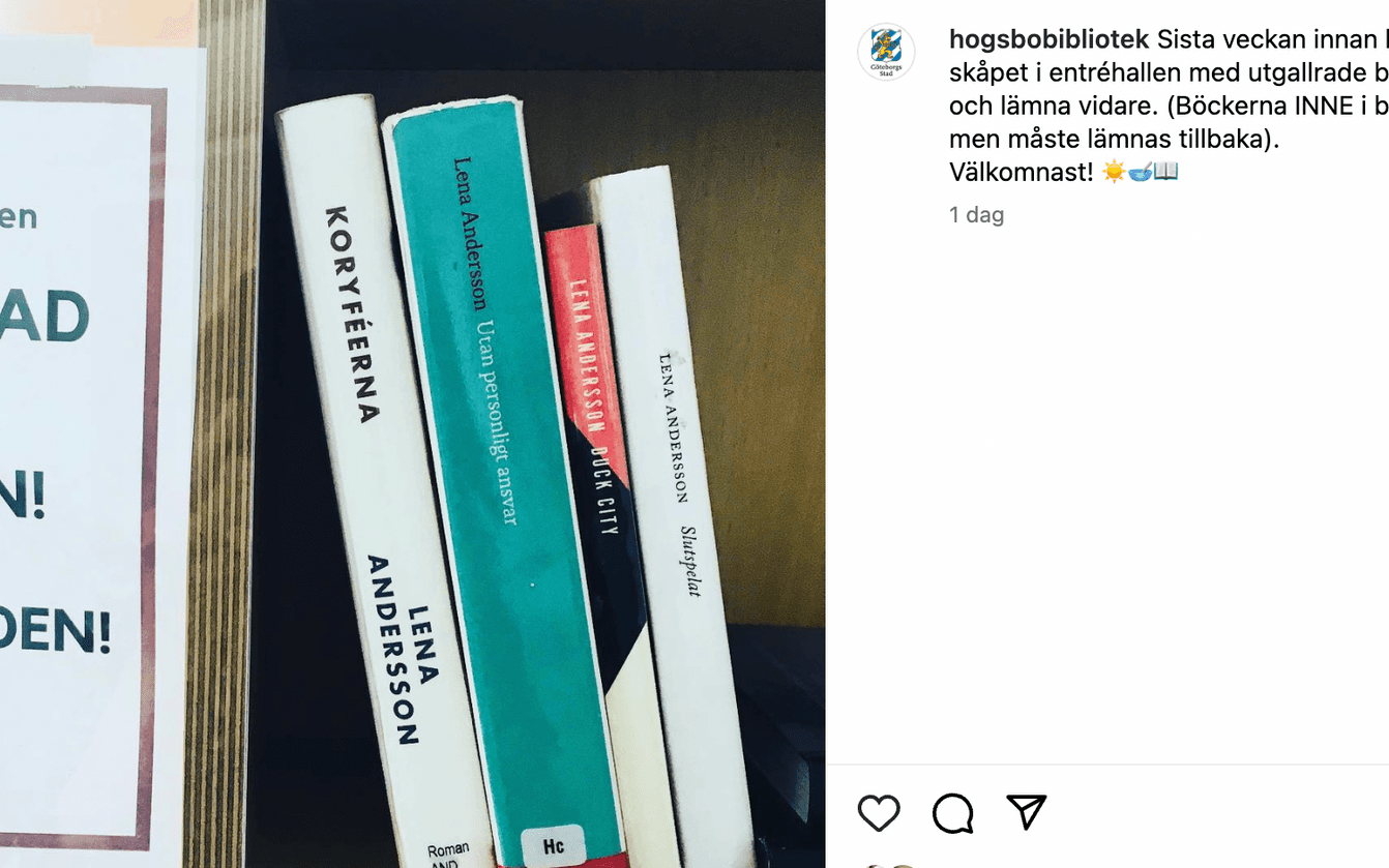 Här är inlägget från Högsbo bibliotek. 