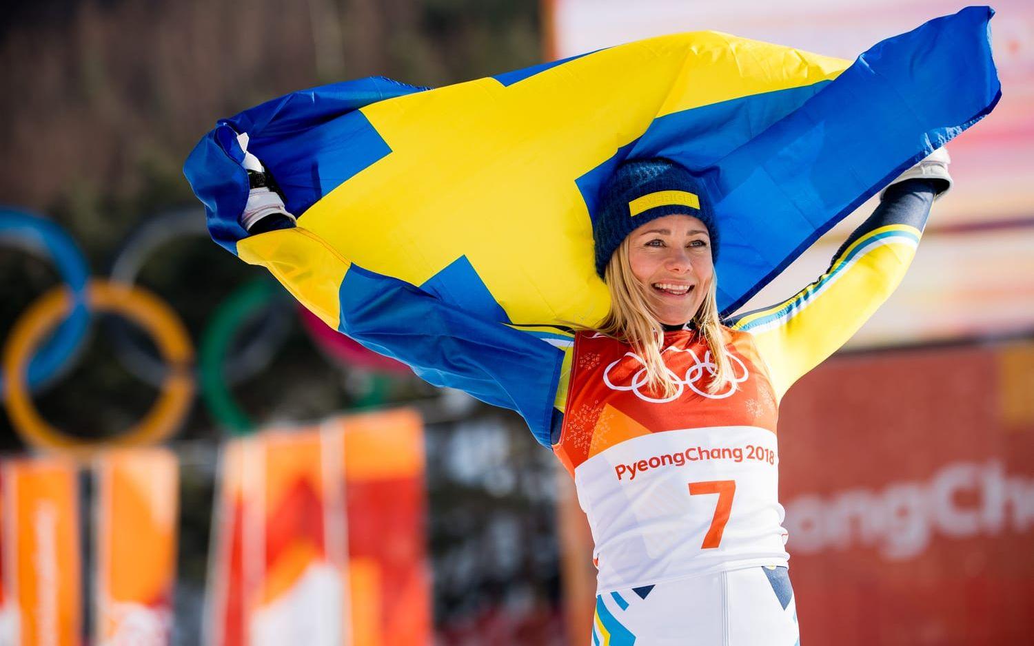 Hansdotter vann OS-guld i slalom 2018. 