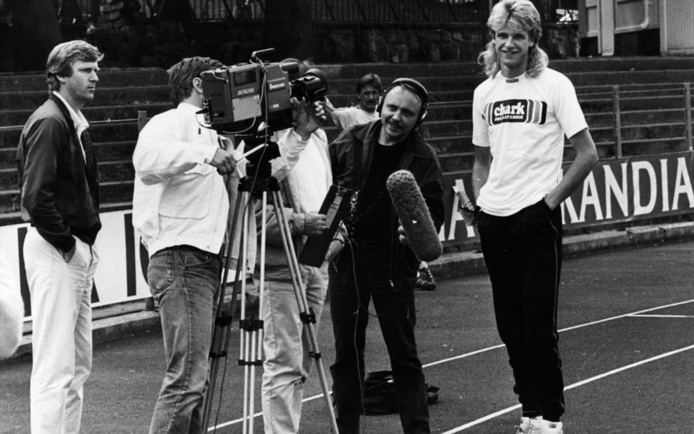 Patrik Sjöberg på Slottsskogsvallen den 18 juni 1985.